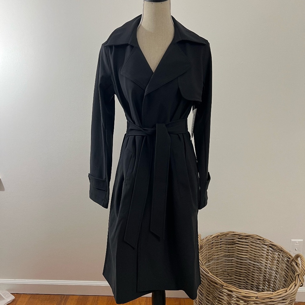 NWT Athleta Stellar Tech Trench Coat Black Size XS
